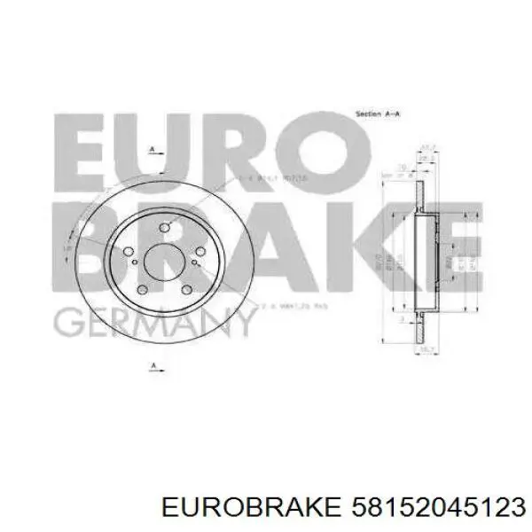 Disco de freno trasero Toyota Auris E15