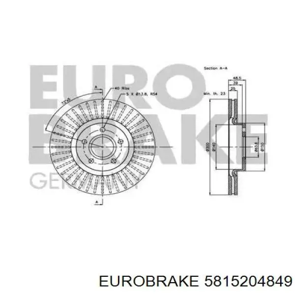 Freno de disco delantero Volvo V40 525, 526