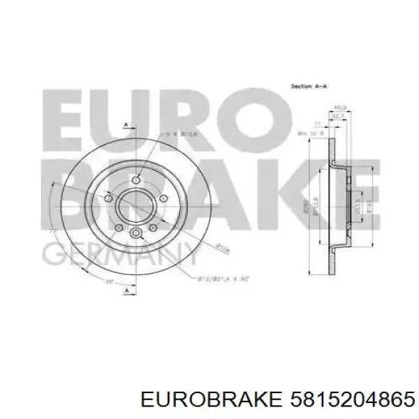 Disco de freno trasero Volvo V40 525, 526