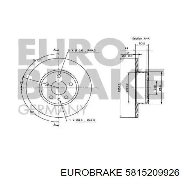 Disco de freno trasero Alfa Romeo 147 937