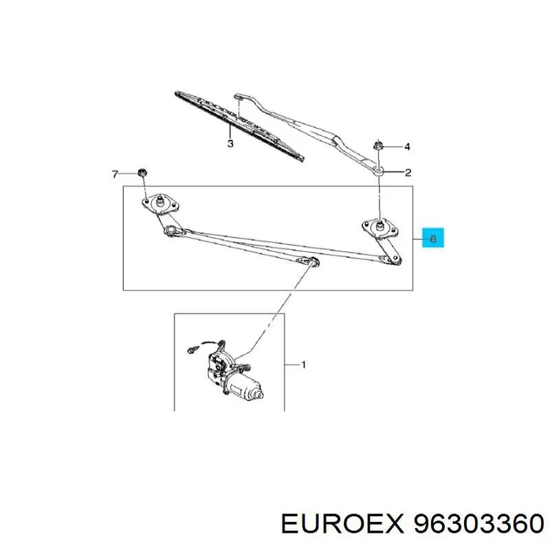 96303360 Euroex varillaje lavaparabrisas