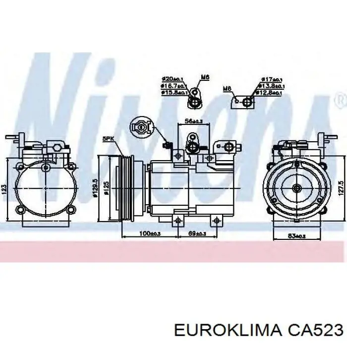 CA523 Euroklima polea compresor a/c