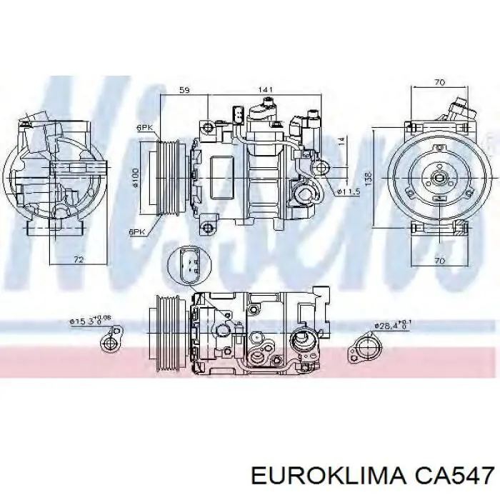 Polea del compresor de aire acondicionado ERA 671026