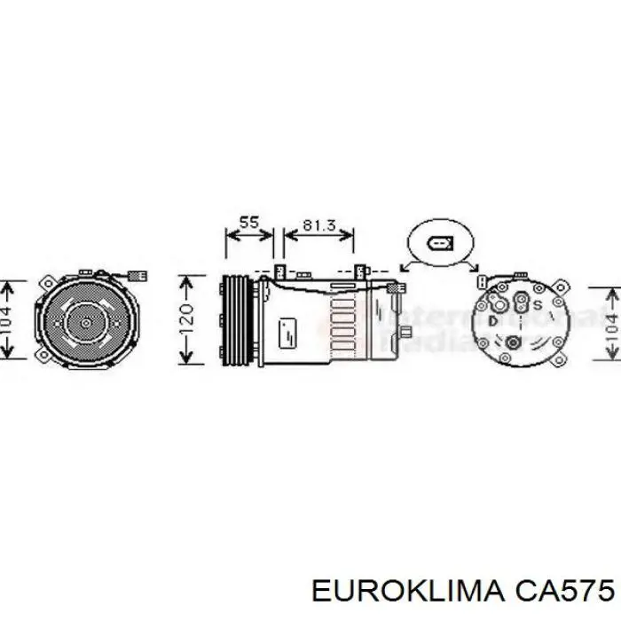 CA575 Euroklima Polea del compresor de aire acondicionado
