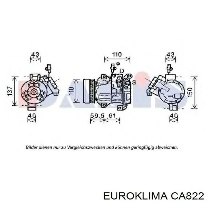 CA822 Euroklima polea compresor a/c