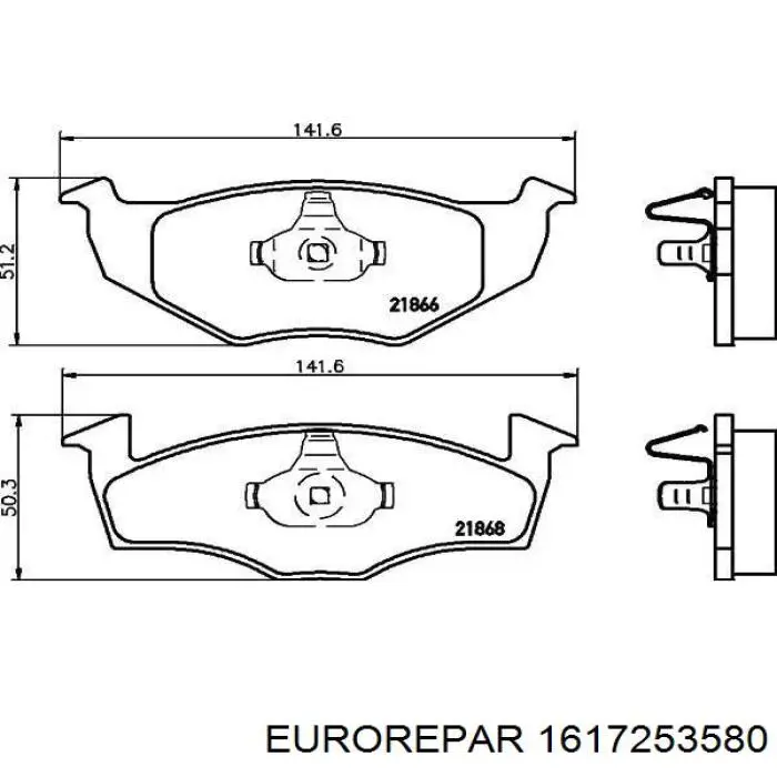 1617253580 Eurorepar pastillas de freno delanteras