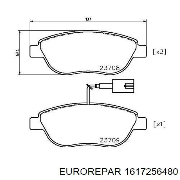 1617256480 Eurorepar pastillas de freno delanteras