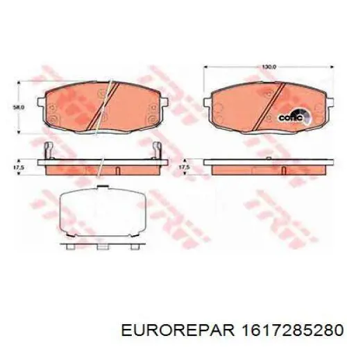 Comprar 1617285280 Eurorepar Pastillas delanteras de freno