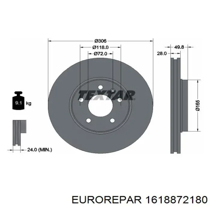 Freno de disco delantero Renault Trafic 2 FL