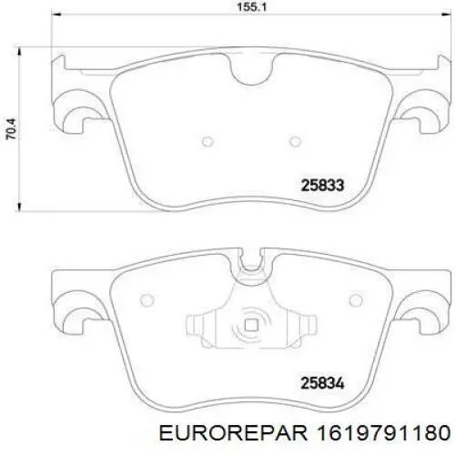 1619791180 Eurorepar pastillas de freno delanteras