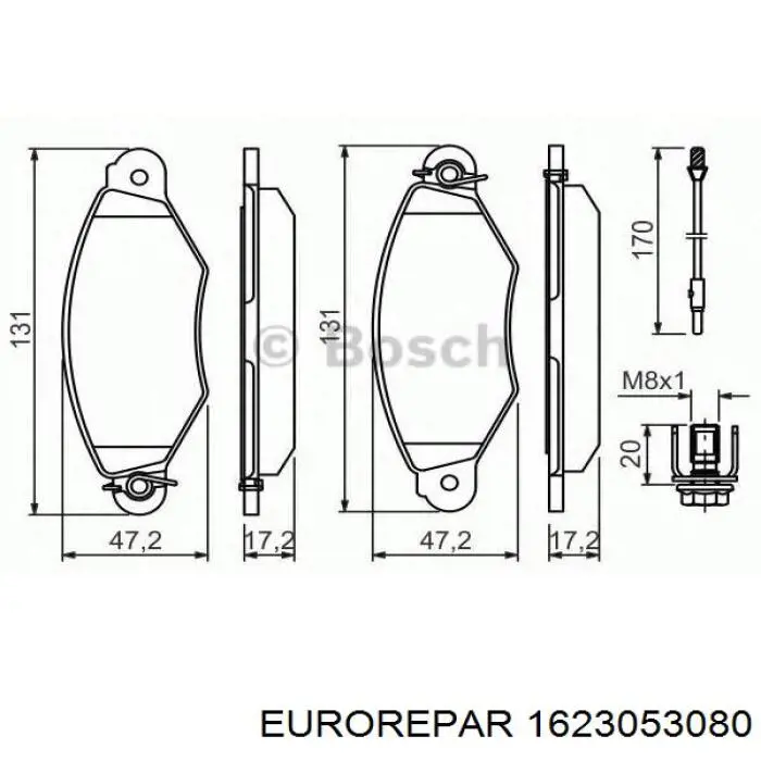 1623053080 Eurorepar pastillas de freno delanteras