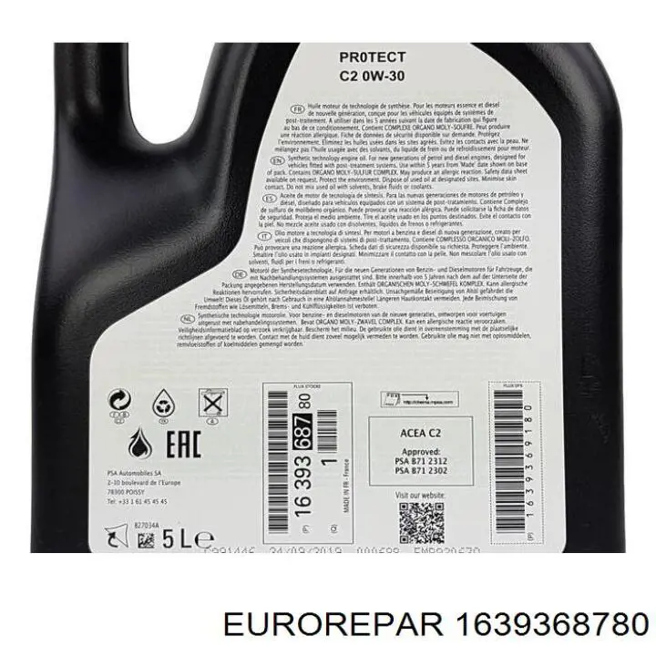 Aceite motor Eurorepar 1639368780 precio, desde 62,02 EUR