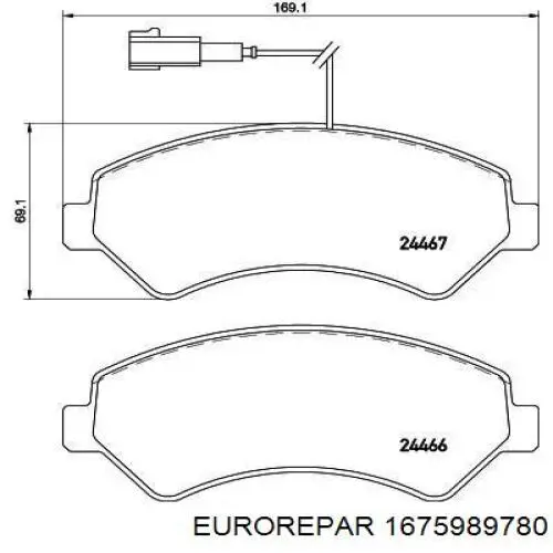Comprar 1675989780 Eurorepar Pastillas delanteras de freno