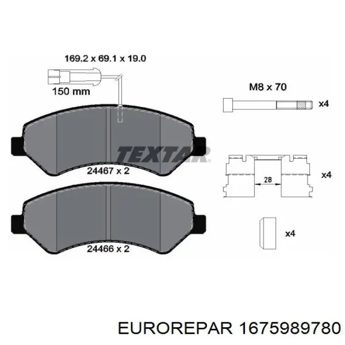 1675989780 Eurorepar pastillas de freno delanteras