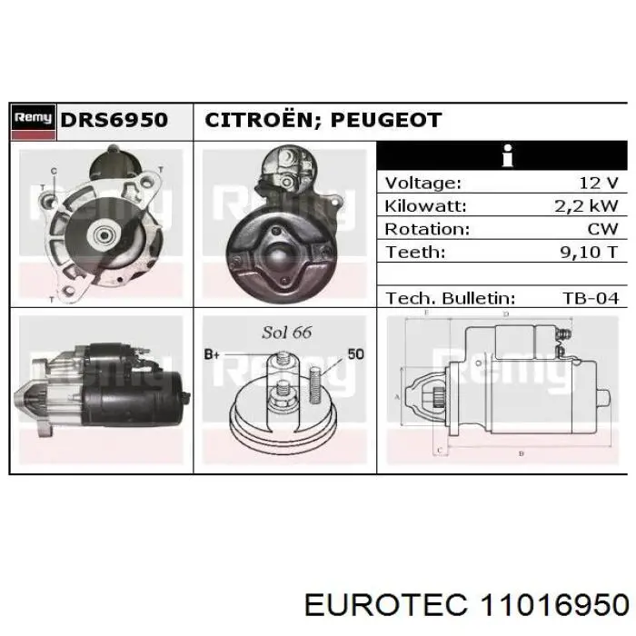 11016950 Eurotec motor de arranque