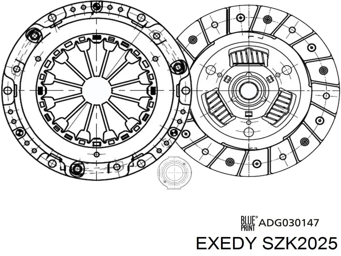 SZK2025 Exedy kit de embrague (3 partes)