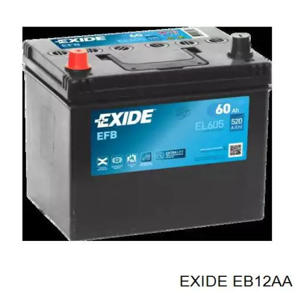 Batería de Arranque Exide Excell (EB12AA)