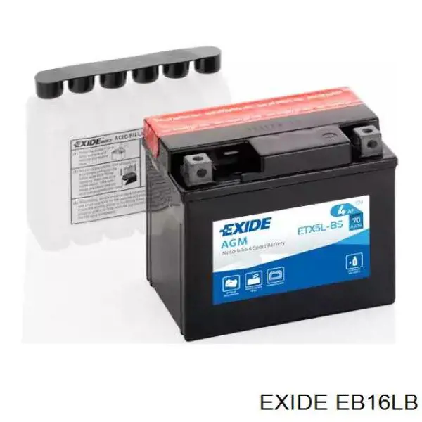 Batería de Arranque Exide Excell (EB16LB)