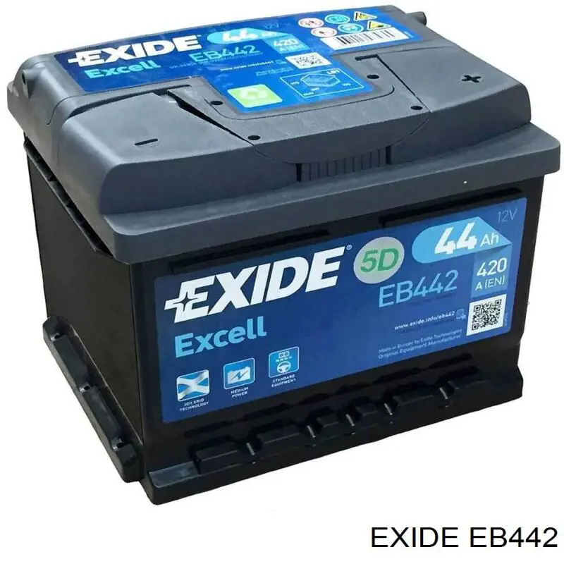 Batería de Arranque Exide Excell 44 ah 12 v B13 (EB442)
