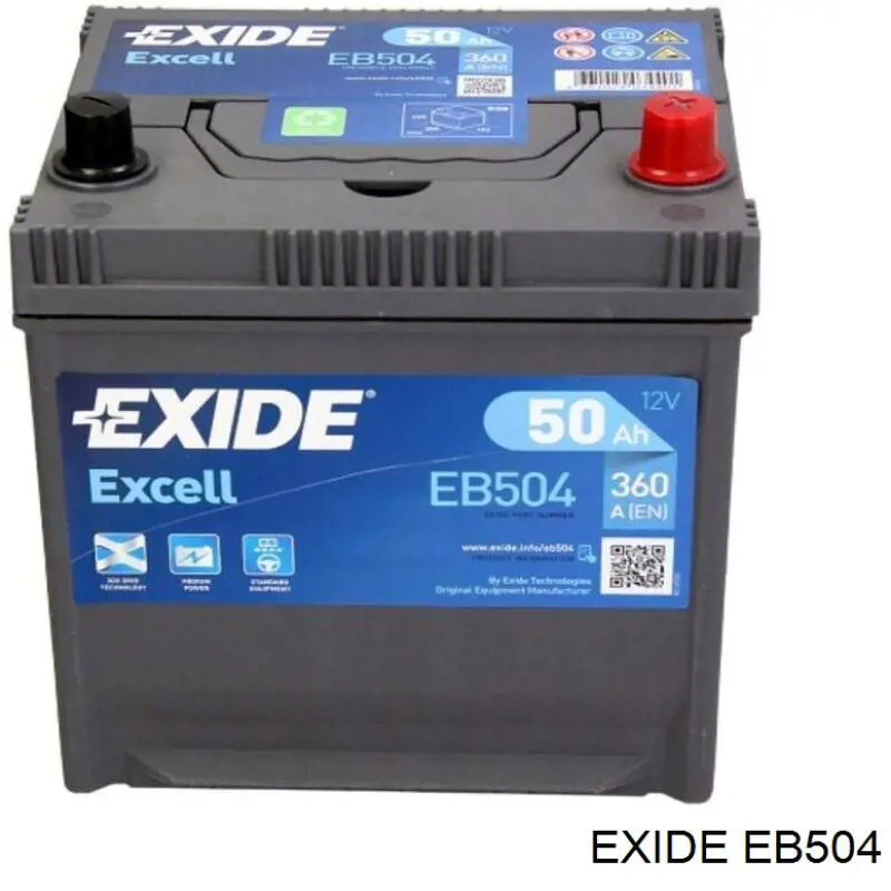 Batería de Arranque Exide Excell 50 ah 12 v B1Korean (EB504)