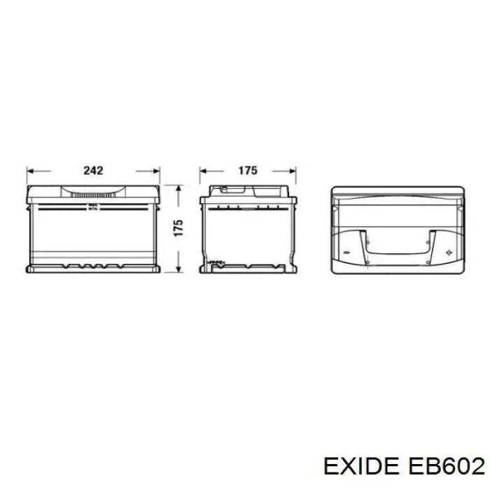 Batería de Arranque Exide Excell 60 ah 12 v B13 (EB602)