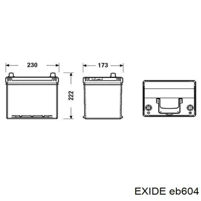 Batería de arranque EXIDE EB604