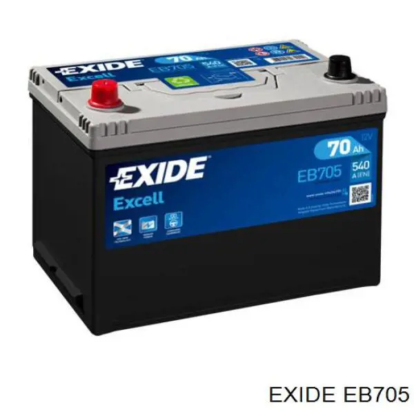 Batería de Arranque Exide Excell 70 ah 12 v B09 (EB705)