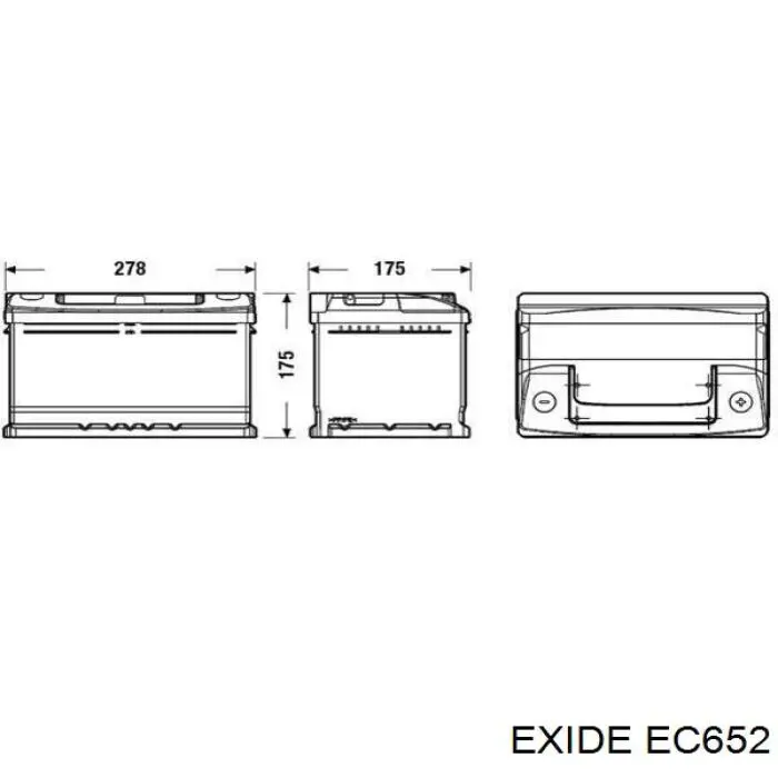 Batería de Arranque Exide Классический 65 ah 12 v B13 (EC652)