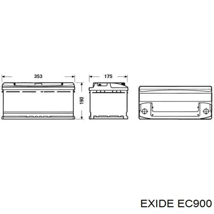 Batería de Arranque Exide Классический 90 ah 12 v B13 (EC900)