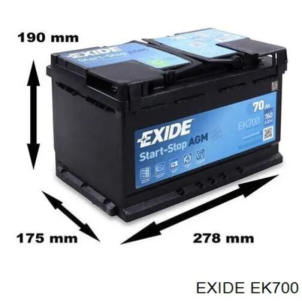 Comprar EK700 Exide Batería de coche