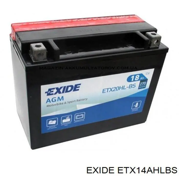 Batería de arranque EXIDE ETX14AHLBS