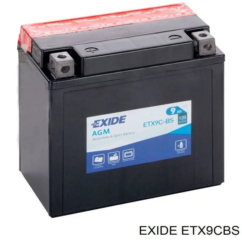 Batería de arranque EXIDE ETX9CBS