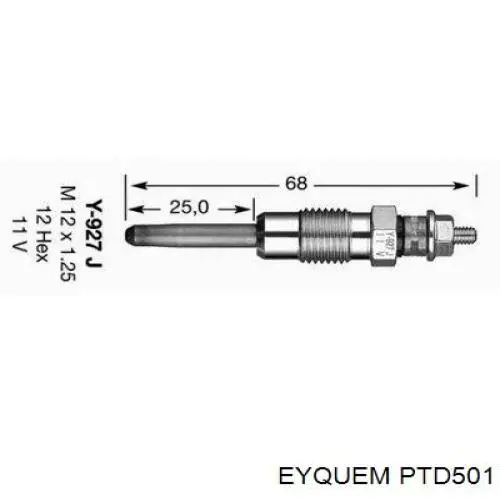 PTD501 Eyquem bujía de incandescencia