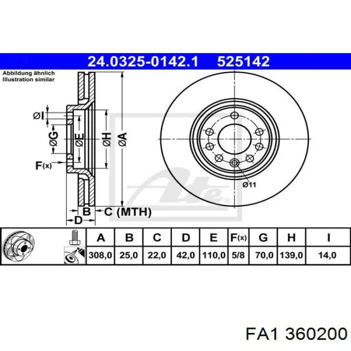 Fuelle de escape FA1 360200