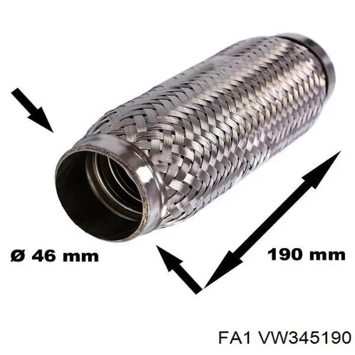 Tubo flexible de escape FA1 VW345190 precio, desde 17,42 EUR