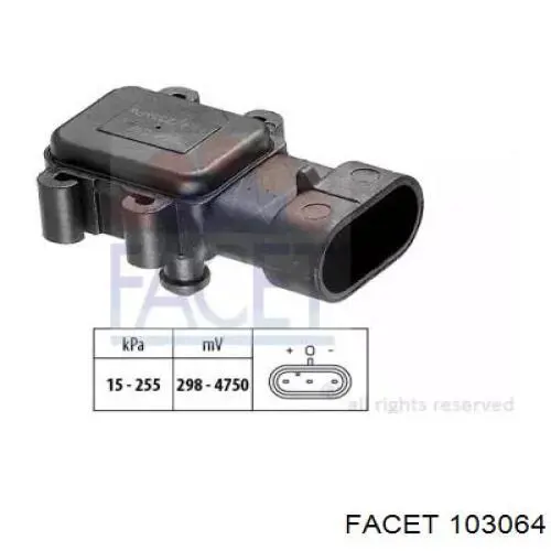 Sensor de presión del colector de admisión 103064 Facet