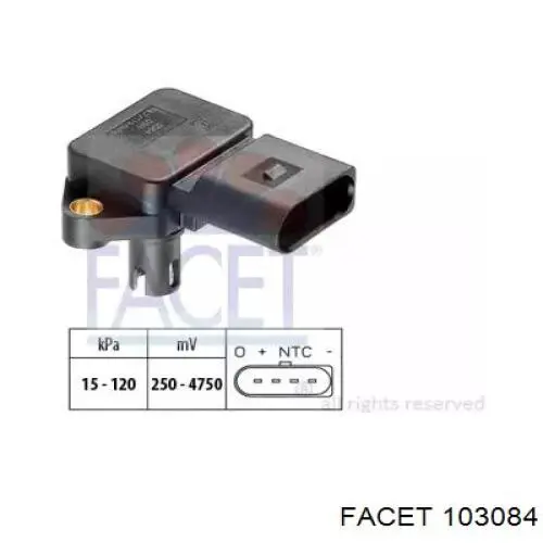 Sensor de presión del colector de admisión 103084 Facet