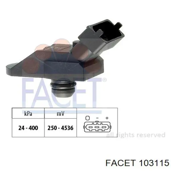 Sensor, presión colector de admisión  Facet 103115 precio, desde 49,52 EUR