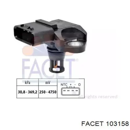 Sensor de presión del colector de admisión 6148120004 Meyle