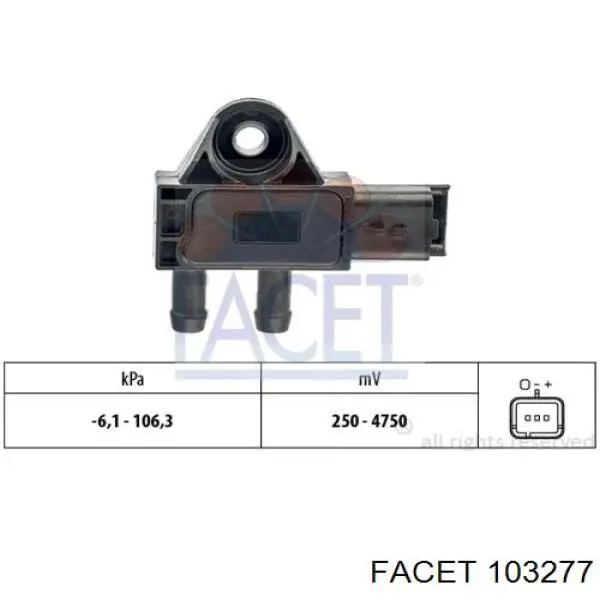 Sensor de presion gases de escape 16130 FAE