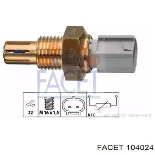 Sensor de temperatura del aire de admisión Facet 104024 precio, desde 19,00 EUR