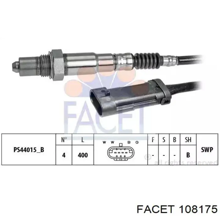 Sensor de oxígeno previo al catalizador 108175 Facet