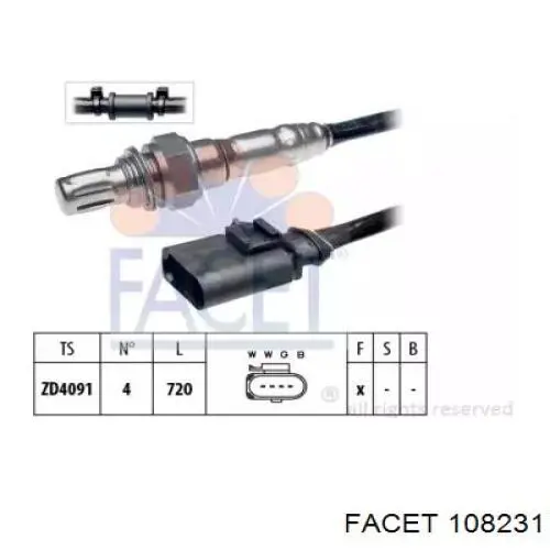 108231 Facet sonda lambda sensor de oxigeno post catalizador