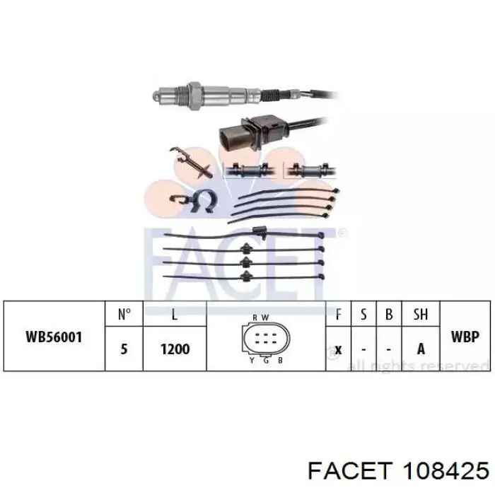 FACET Sonda lambda 10.7656 riscaldato Sonda planare Filettatura
