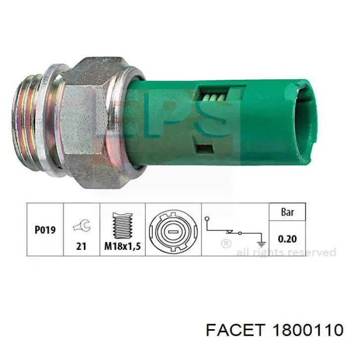 Sensor de presión de aceite 7700834918 Renault (RVI)