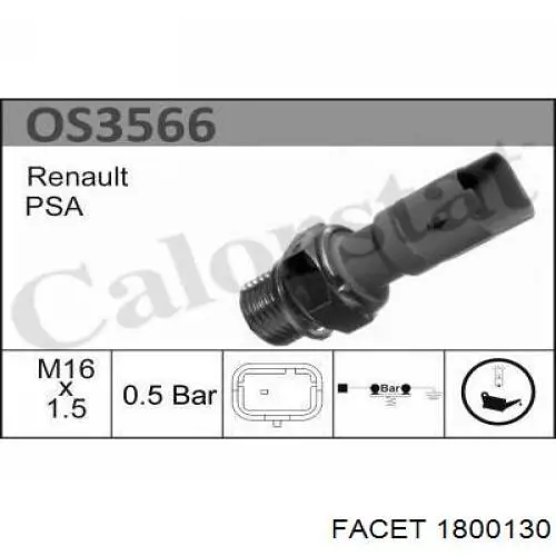 Indicador, presión del aceite Peugeot 207 WA, WC