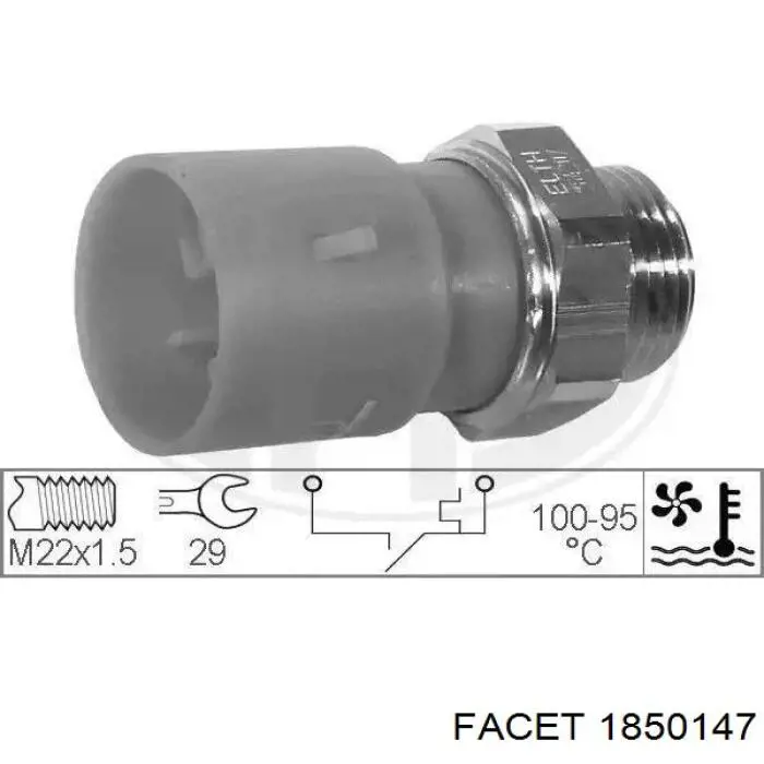 1.850.147 Facet sensor, temperatura del refrigerante (encendido el ventilador del radiador)