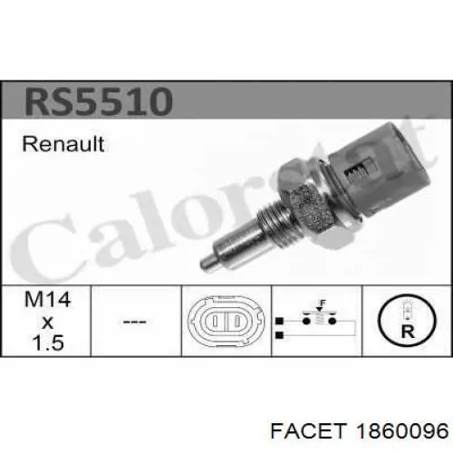 1.860.096 Facet interruptor, piloto de marcha atrás