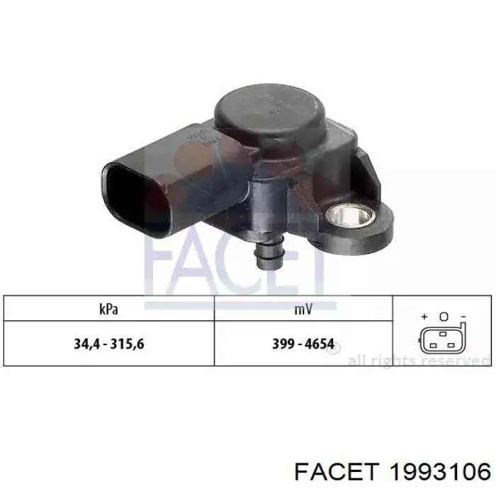 1.993.106 Facet sensor de presion del colector de admision