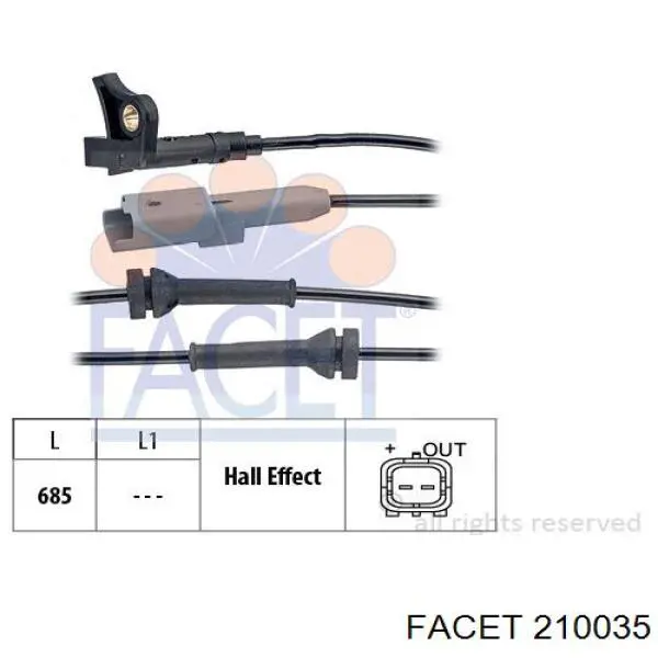 Comprar 210035 Facet Sensor revoluciones de la rueda, delantero